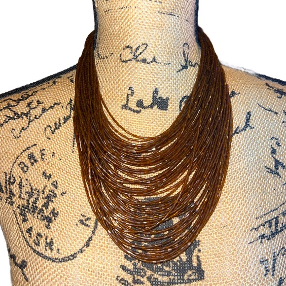 Vintage Multi Strand Statement Seed Bead Necklace